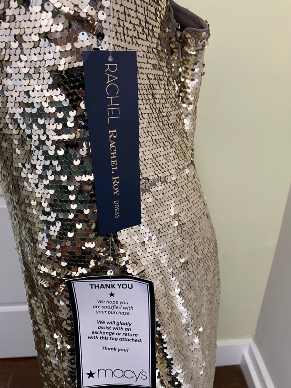 RACHEL Rachel Roy Silver Sequin Evening Dress - Picture 3 of 15